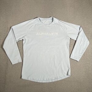 Alphalete Shirt Mens Large Blue Performance Fit Gym‎ Workout Crossfit Spellout